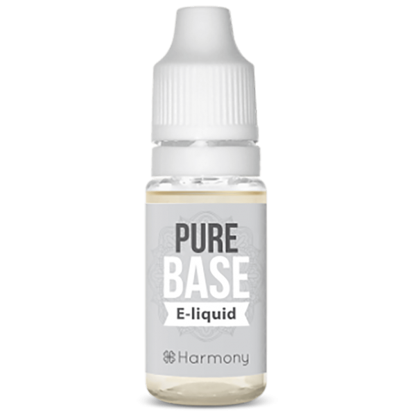 eine Flasche E-Liquid mit der Aufschrift Pure Base E-Liquid.