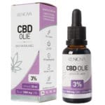 Renova CBD-Öl 3% (30 ml) neben einem Karton.