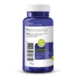 Eine blaue Plastikflasche mit weißem Deckel enthält Vitakruid – Zink-Methionin & Kupfer (90 vegane Kapseln), auf Niederländisch beschriftet mit Dosierungs- und Aufbewahrungsanweisungen, einem Barcode und einem grünen Recyclingsymbol.